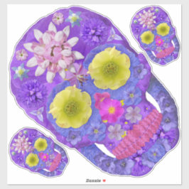 Blume Schädel 5 Aufkleber