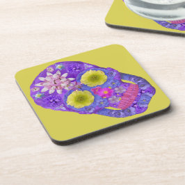 Blume Schädel 5 Getränkeuntersetzer