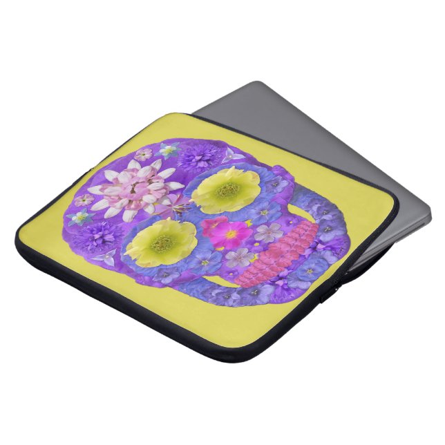 Blume Schädel 5 Laptopschutzhülle (Vorne Oben)
