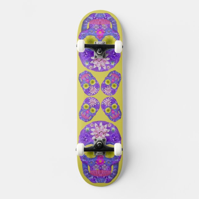 Blume Schädel 5 Skateboard (Vorderseite)