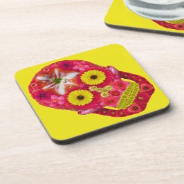 Blume Schädel 6 Getränkeuntersetzer