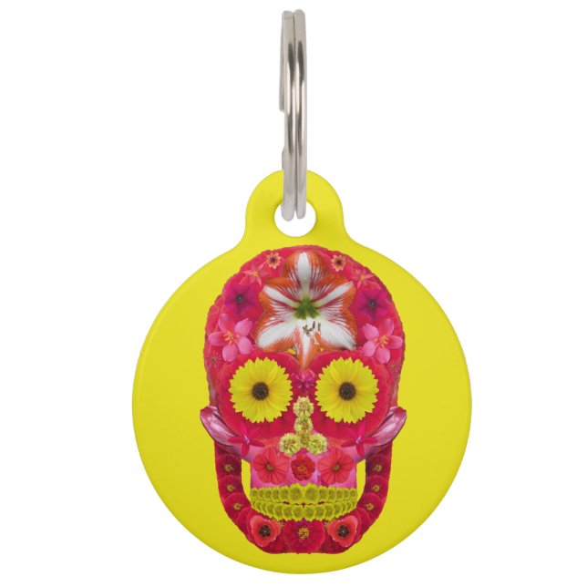 Blume Schädel 6 Haustiermarke (Vorderseite)