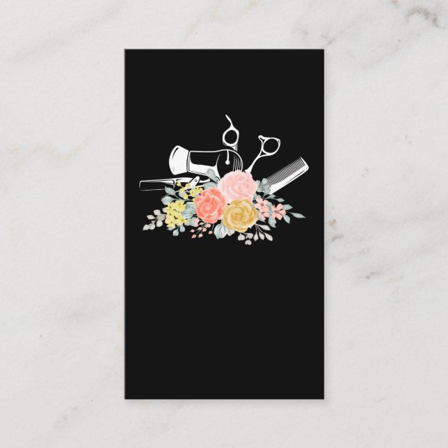 Blume Schere Frauenhaus Friseur Visitenkarte (Vorderseite)