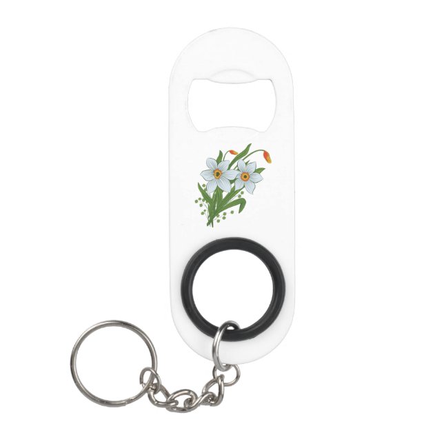 Blume Schlüsselanhänger Flaschenöffner (Vorderseite)