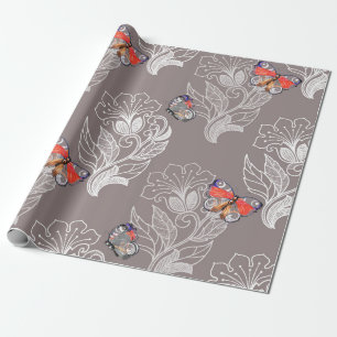 Blume, Schmetterling, Aquarell, Muster Geschenkpapier