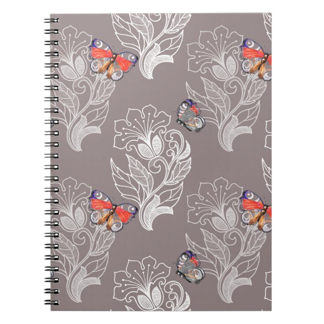 Blume, Schmetterling, Aquarell, Muster Notizblock (Vorderseite)