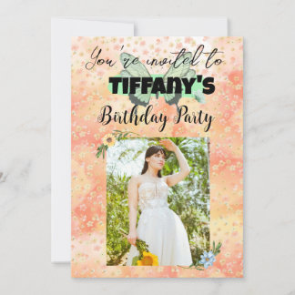 Blume & Schmetterling Einladung zum Geburtstag