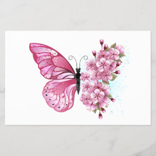 Blume Schmetterling mit rosa Sakura Flyer