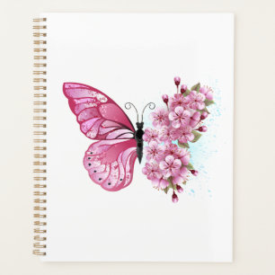 Blume Schmetterling mit rosa Sakura Planer