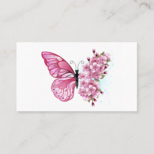 Blume Schmetterling mit rosa Sakura Rabattkarte