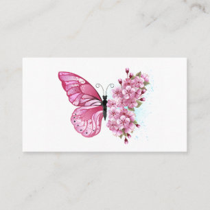 Blume Schmetterling mit rosa Sakura Visitenkarte