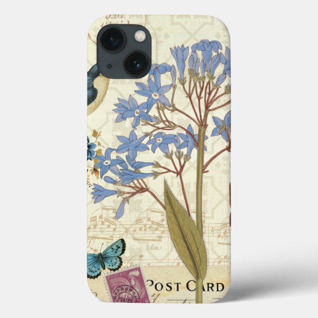Blume, Schmetterlinge und Vogelkollage Case-Mate iPhone Hülle (Rückseite)