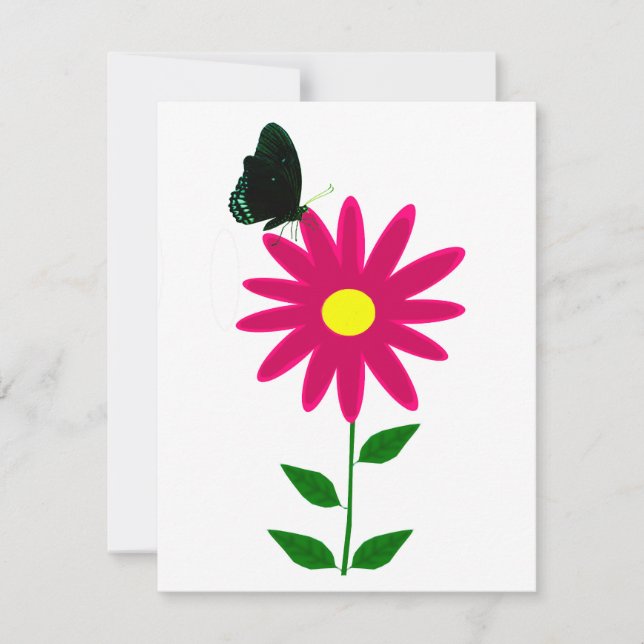 Blume-Schmetterlingsflatterkarte Mitteilungskarte (Vorderseite)