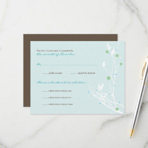 Blume Schnee im Winter Einfache Hochzeit RSVP Karte