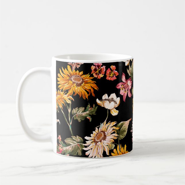 Blume schöne Muster nahtlos. Stoffstruktur Kaffeetasse (Links)