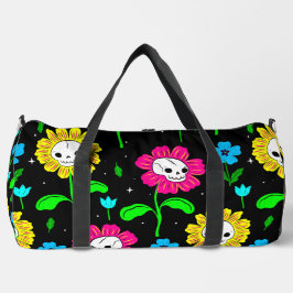 Blume Schwarz Duffle Bag