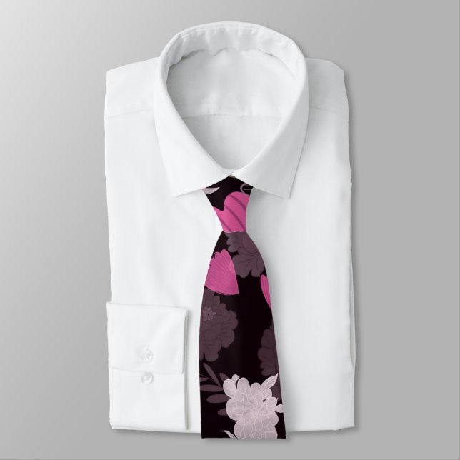 Blume schwarz krawatte (Gebunden)