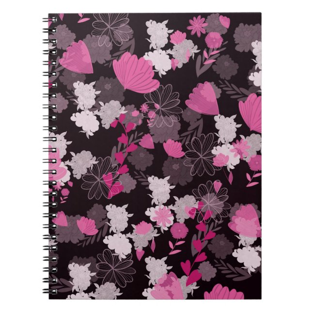 Blume schwarz notizblock (Vorderseite)