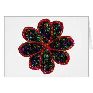 Blume Schwarz/Rot Glitzer