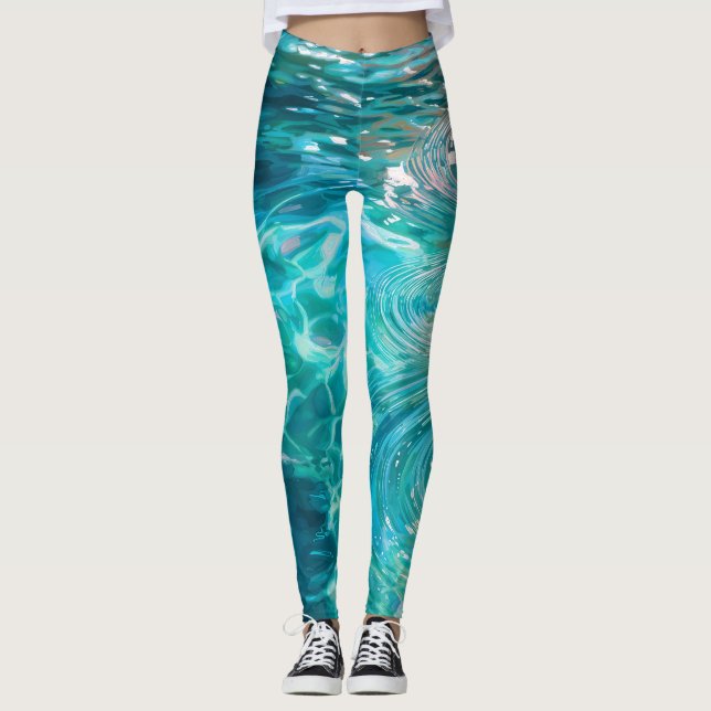 Blume schwimmen im Wasser Leggings (Vorderseite)