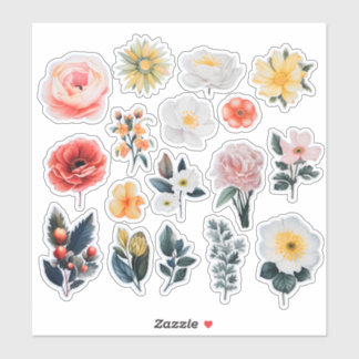 Blume Scrapbook Wasserfarbe Aufkleber