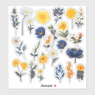 Blume Scrapbook Wasserfarbe Aufkleber