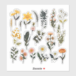 Blume Scrapbook Wasserfarbe Aufkleber