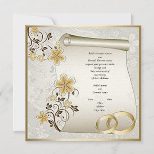 Blume Scroll Hochzeit Einladung