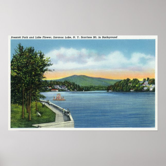 Blume See, Scarface Berg in Entfernung Poster (Vorne)