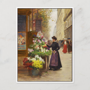 Blume Seller in Paris von Victor Gilbert Postkarte