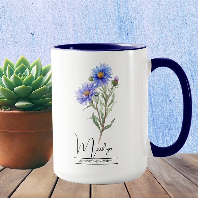 Blume September Aster Tasse (Von Creator hochgeladen)