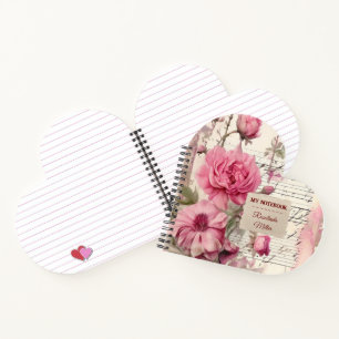 Blume-Shabby Chic in Aquarellfarbe Notizbuch