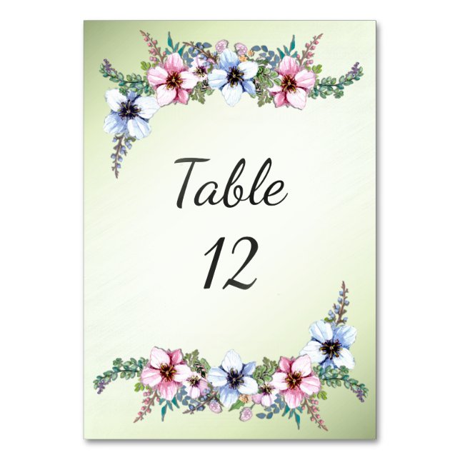 Blume Shine Tischnummer (Vorderseite)