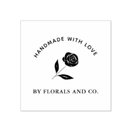 Blume-Shop-Firmenlogo handgefertigt mit Liebe Rose Gummistempel