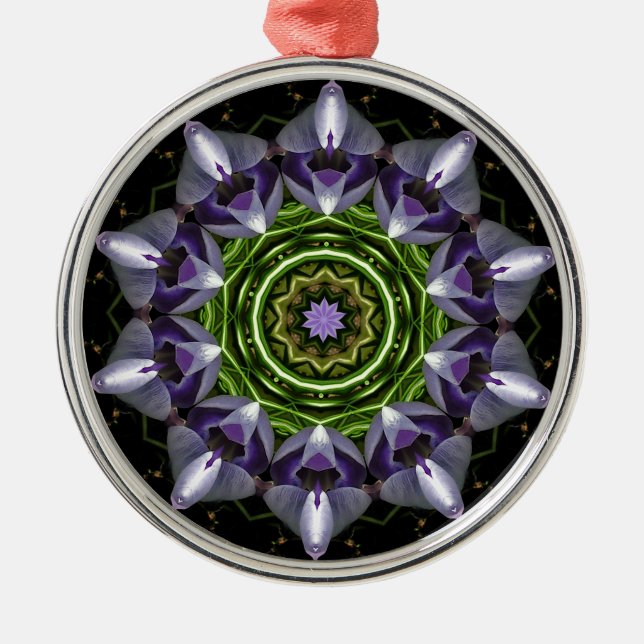 Blume Silbernes Ornament (Vorne)