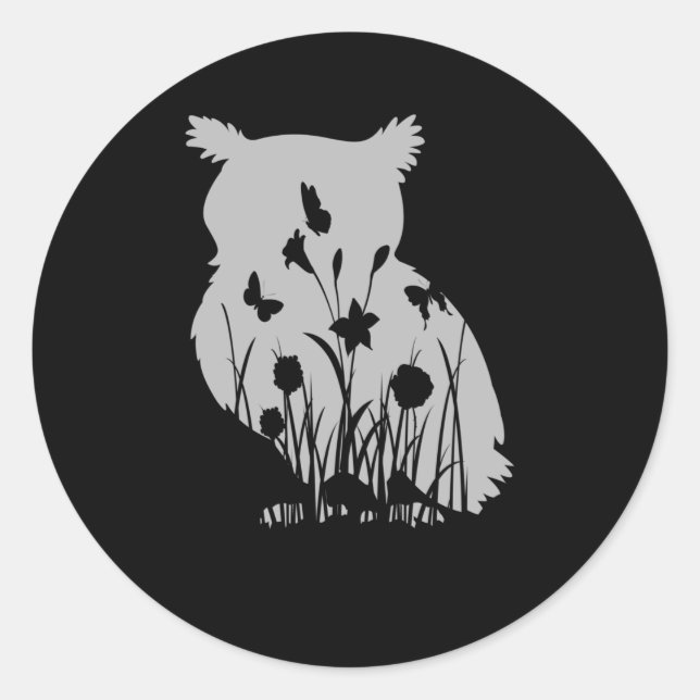 Blume Silhouette Natur Vogelbeobachtung Vögel Runder Aufkleber (Vorderseite)