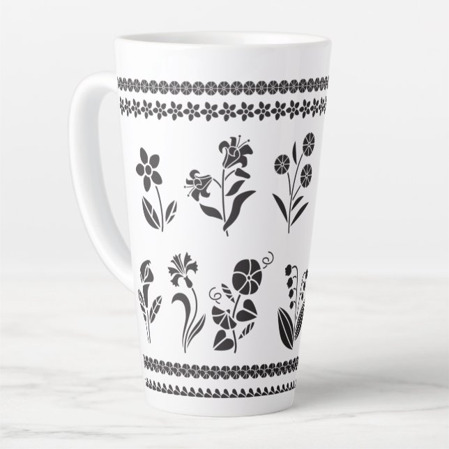 Blume-Silhouetten-Rahmen Riesen Milchtasse (Linke Ecke)
