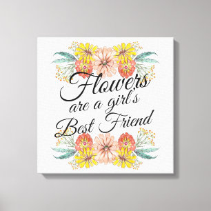 Blume sind ein Girl Best Friend - Zinnia Art Leinwanddruck