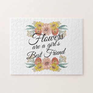 Blume sind ein Girl Best Friend - Zinnia Art Puzzle