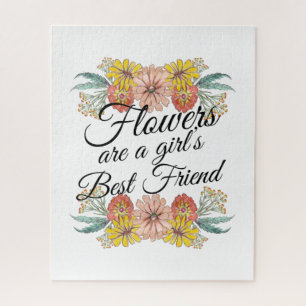 Blume sind ein Girl Best Friend - Zinnia Art Puzzle