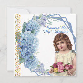 Blume sind mein Valentiner Blaue Flora-Feuertochte Feiertagskarte