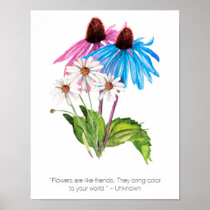 Blume sind wie Freunde   Inspiration Zitat Poster