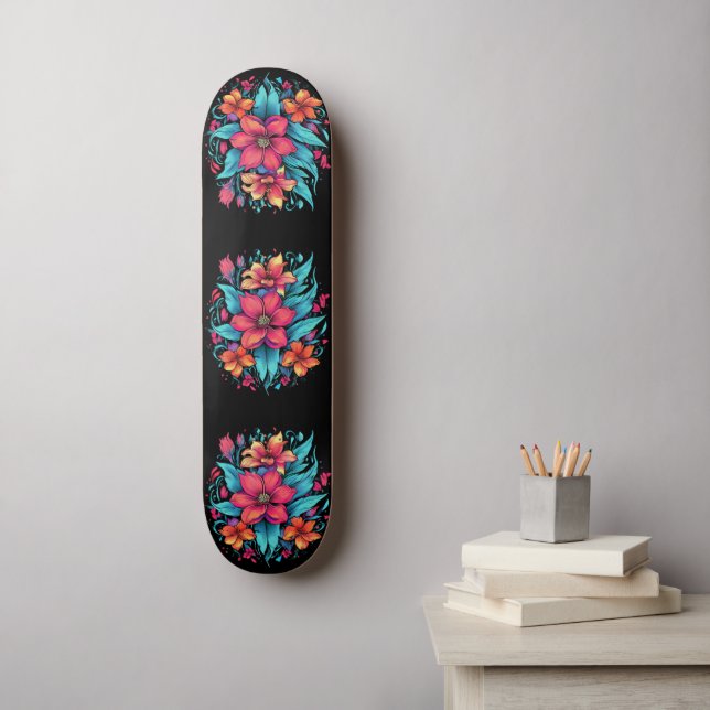 Blume Skateboard (Wandkunst)