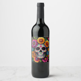 Blume Skull-Label! Weinetikett