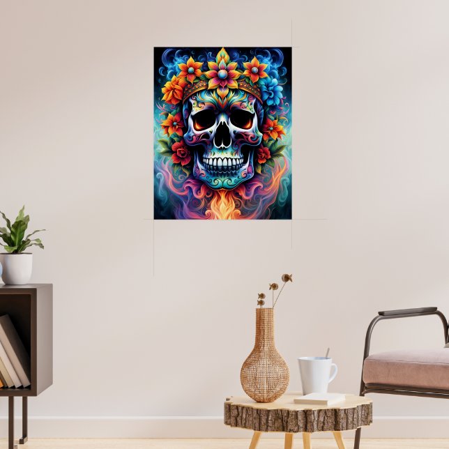 Blume Skull Poster (Wohnzimmer 3)
