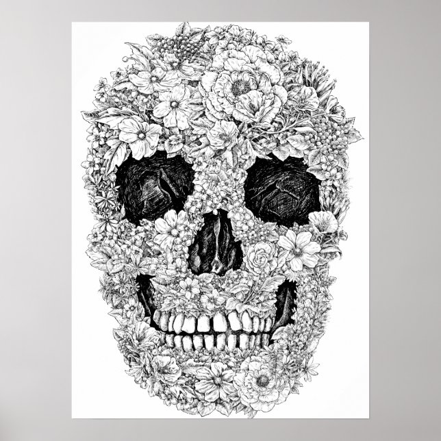 Blume Skull Poster (Vorne)