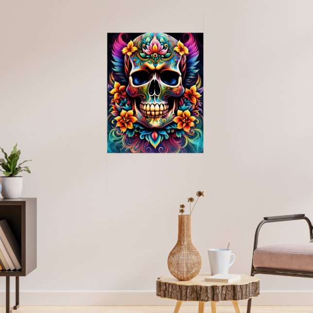 Blume Skull Poster (Wohnzimmer 3)