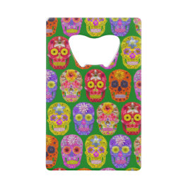 Blume Skulls Nahtloses Muster 2018 Geldbeutel Flaschenöffner