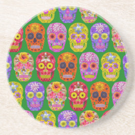 Blume Skulls Nahtloses Muster 2018 Getränkeuntersetzer