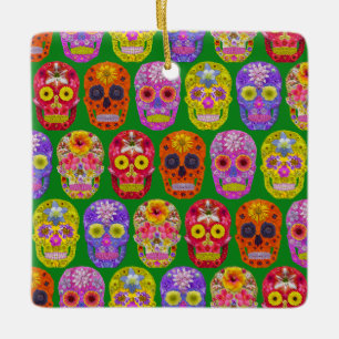Blume Skulls Nahtloses Muster 2018 Keramikornament